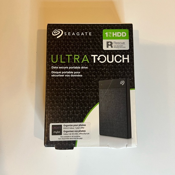 Seagate Backup Plus Ultra Touch 1 TB External Hard Drive – Black USB-C USB 3.0 - Picture 10 of 11